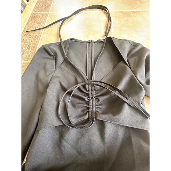 J KOO front and sides ruched Tie Long sleeve dress Size XS - Picture 4 of 12